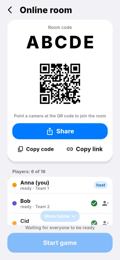 Online Ushanka Hat game room with a code for friends